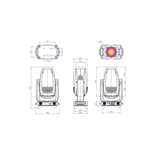 Silver Star SS9193SC PLUTO T16P Вращающаяся голова, BSW, Profile, 1400 Вт., CMY+CTO