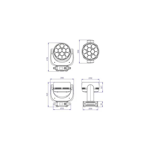 Silver Star SS9371XHE PLUTO 4000HEX MK2 Вращающаяся голова, Wash, 12x60 Вт., RGBALC