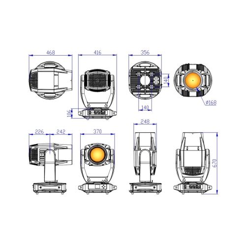 Silver Star SS9472SCM NEPTUNE 550 HYBRID Вращающаяся голова, SPOT/BEAM, 450 Вт., IP 66