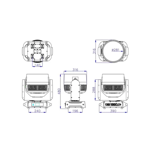 Silver Star SS9681 NW8 Вращающаяся голова Wash, 19x50 Вт., RGBL, IP66