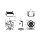 Silver Star SS9692XLEM NF9 Вращающаяся голова Wash, 32х50 Вт., RGBL, LED-кольцо RGBCW, IP66