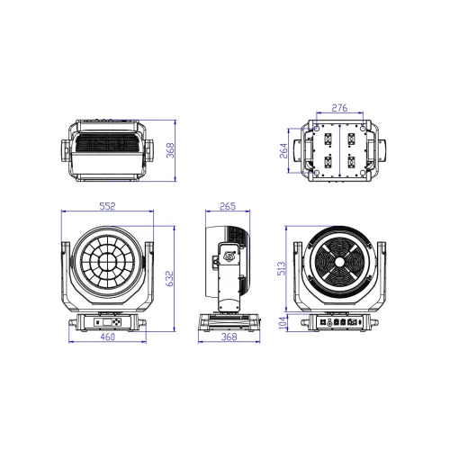 Silver Star SS9692XLEM NF9 Вращающаяся голова Wash, 32х50 Вт., RGBL, LED-кольцо RGBCW, IP66