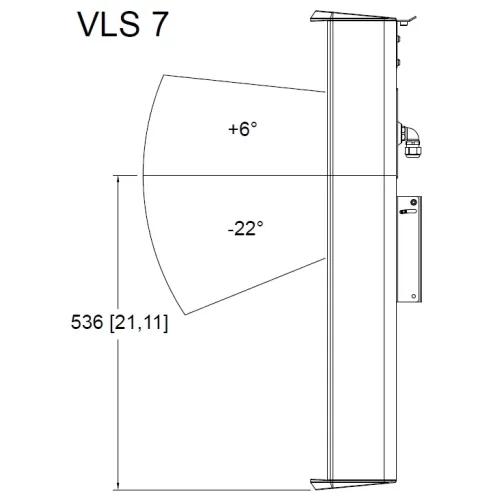 Tannoy VLS 7 EN54 Звуковая колонна,IP65, 7x3,5 дюймов,150/75/37,5/19Вт