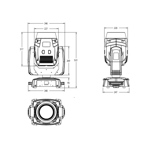 Involight LED MH150B Вращающаяся голова Beam, 150 Вт.