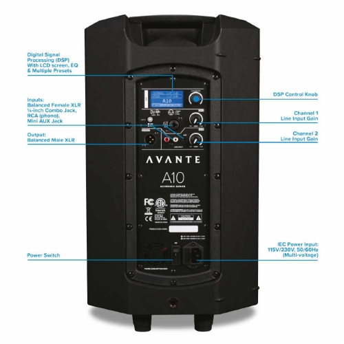 ADJ Avante A10 Активная АС, 300 Вт., 10 дюймов