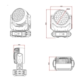 Anzhee PRO H37x15Z-WASH Вращающаяся светодиодная голова, RGBW, 37*15 Вт.