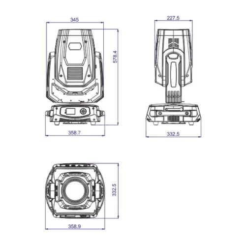 Anzhee PRO HR350Z-BSW CMY Вращающийся прожектор на газоразрядной лампе, 350 Вт.