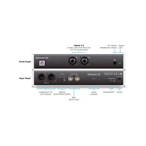 Apogee Element 24 Thunderbolt Аудиоинтерфейс для Mac, 2х4