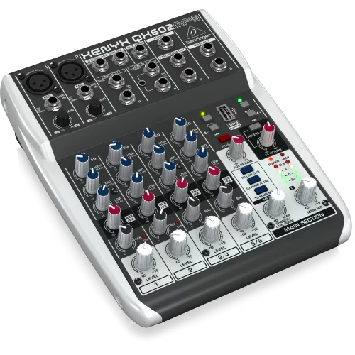 Behringer QX602MP3 6-канальный аналоговый микшер, MP3-плеер