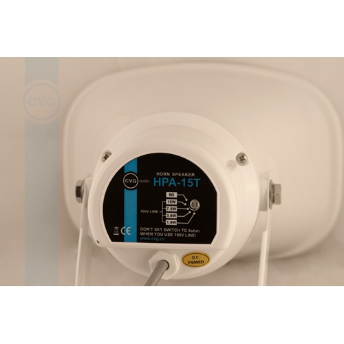 CVGaudio HPA15T Рупорный громкоговоритель, 1,9/3,8/7,5/15W в 100V, 15W – 8ohm