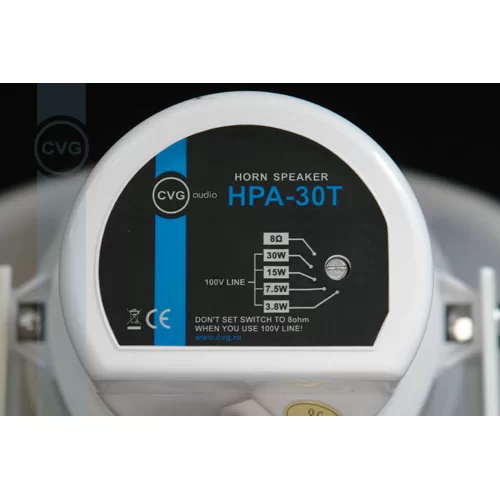 CVGaudio HPA30T Рупорный громкоговоритель, 3,8/7,5/15/30W в 100V, 30W – 8ohm