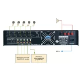 DSPPA MP-6912 Микшер-усилитель, 6 микр., 4 AUX, 120 Вт.