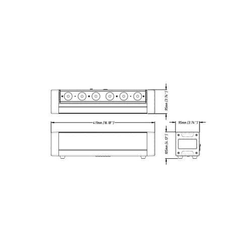 Dialighting Double Bar 6x30 Аккумуляторный прожектор, 6x8 +30x0,25 RGBW