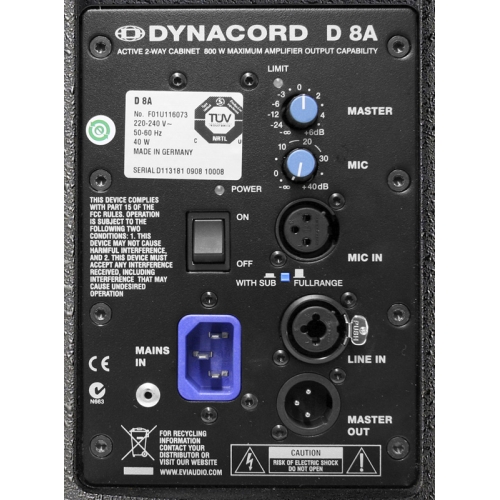 Dynacord D 8A Активная акустическая система, 400 Вт.