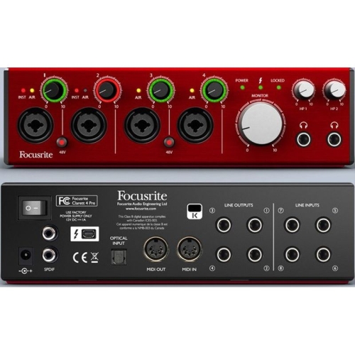 Focusrite Clarett 4Pre Thunderbolt Thunderbolt аудиоинтерфейс, 18x8