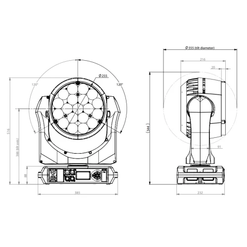 Martin MAC Aura PXL Вращающаяся голова Wash, 19x40 Вт., RGBW