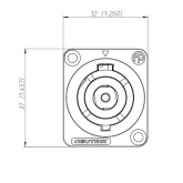 Neutrik NAC3MP-HC Панельный разъем PowerCon, гнездо, 32A/250В