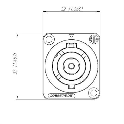 Neutrik NAC3MP-HC Панельный разъем PowerCon, гнездо, 32A/250В