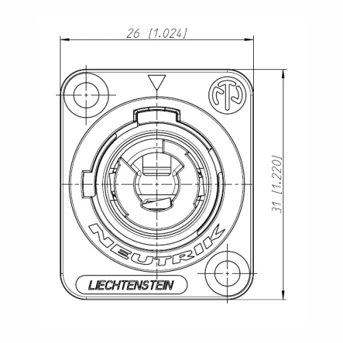 Neutrik NAC3MPA-1 Панельный разъем PowerCon, гнездо, входной (синий), 20A/250В