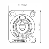 Neutrik NAC3MPB-1 Панельный разъем PowerCon, гнездо, выходной (серый), 20A/250В