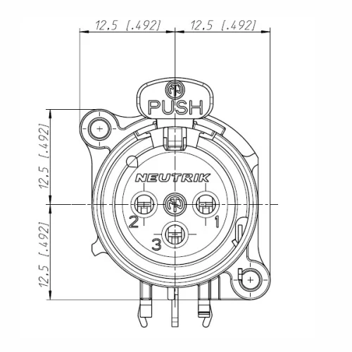 Neutrik NC3FAAH1 Панельный разъем XLR female, горизонт. установка на ПП