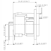 Neutrik NC3FD-H-B Панельный разъем XLR female серии D. горизонт. установка на ПП, черненый корпус, золоченные контакты