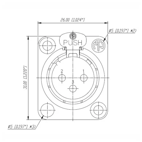 Neutrik NC3FD-L-B-1  Панельный разъем XLR "мама"