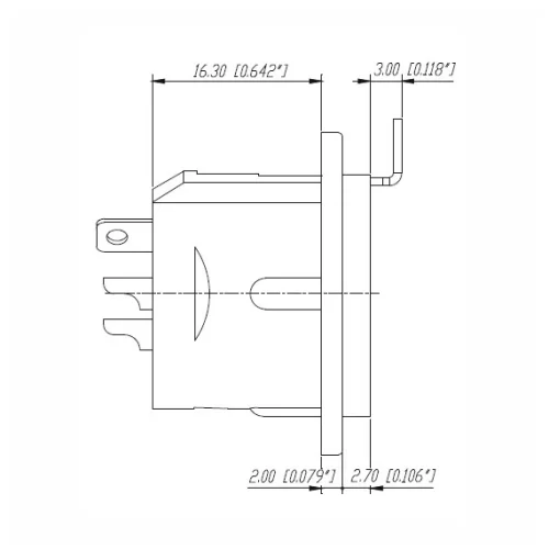 Neutrik NC3FD-L-B-1  Панельный разъем XLR "мама"