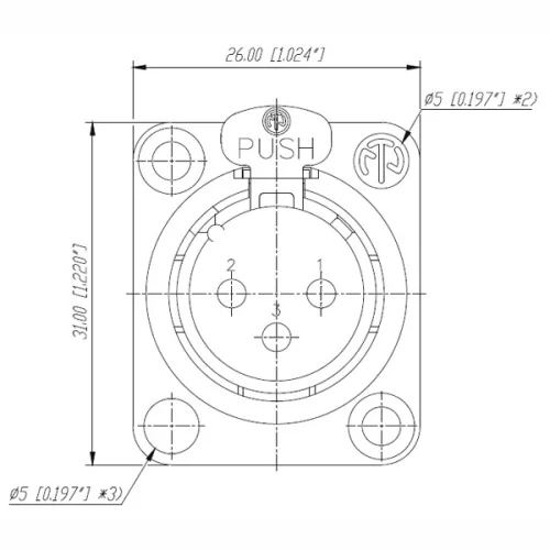 Neutrik NC3FD-L-BAG-1  Панельный разъем XLR "мама"