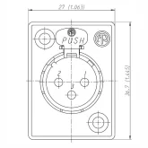 Neutrik NC3FP-1 Панельный разъем XLR "мама"