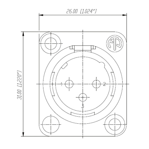 Neutrik NC3MD-L-1  Панельный разъем XLR "папа"