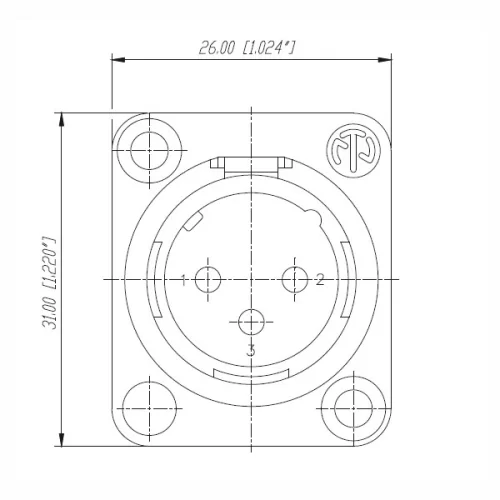 Neutrik NC3MD-L-B-1  Панельный разъем XLR "папа"