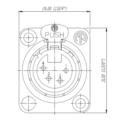 Neutrik NC4FD-L-1 Панельный разъем XLR female 4 контакта