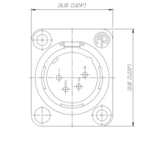 Neutrik NC4MD-L-1 Панельный разъем XLR male 4 контакта