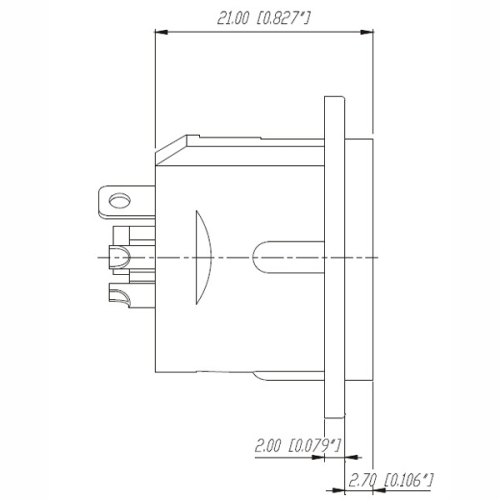 Neutrik NC4MD-L-1 Панельный разъем XLR male 4 контакта