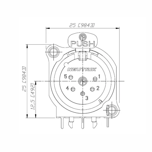 Neutrik NC5FAH Панельный разъем XLR female