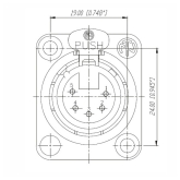 Neutrik NC5FD-L-B-1 Разъем XLR панельный, 5 контактов, гнездо ("мама"), тип-D