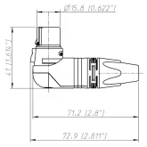 Neutrik NC5FRX Разъем XLR угловой female кабельный 5 контактов