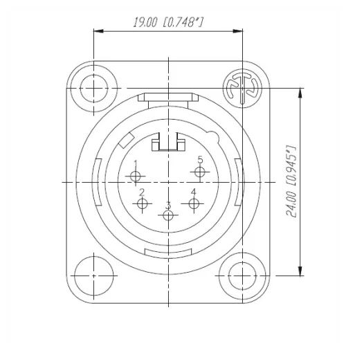 Neutrik NC5MD-L-B-1 Разъем XLR панельный, 5 контактов, штекер ("папа")