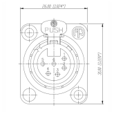 Neutrik NC6FD-L-1 Панельный разъем XLR female 6 контакта