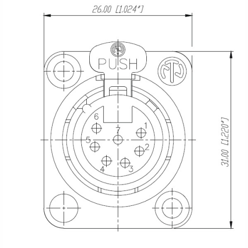 Neutrik NC7FD-L-1 Панельный разъем XLR female 7 контактов