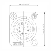 Neutrik NC7MD-L-B-1 Панельный разъем XLR male черненый корпус