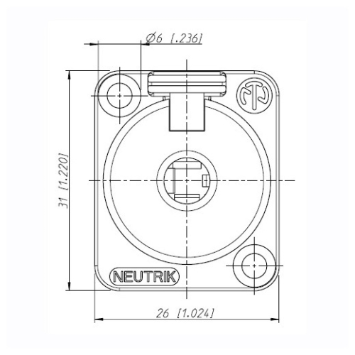 Neutrik NJ3FP6C Панельный разъем Jack 6.3 мм TRS (стерео) "мама"