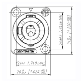 Neutrik NL2MP Панельный разъём SPEAKON