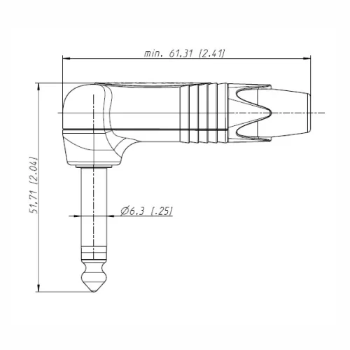 Neutrik NP2RX Разъем Jack 6.3мм угловой TS (моно) "папа"