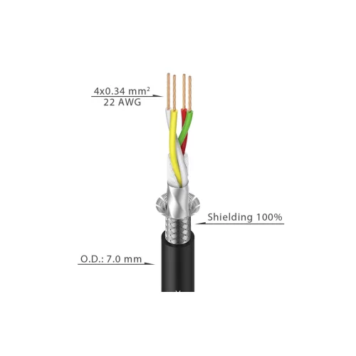 Roxtone DMX004 Кабель DMX, 4х0,34 мм2