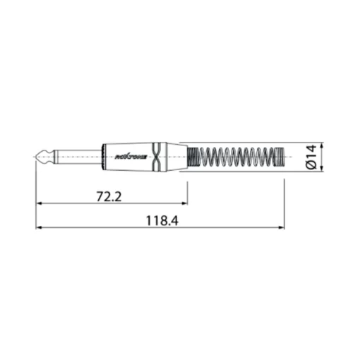 Roxtone RJ2PP-BG Jack 1/4'' (6,3 мм), моно