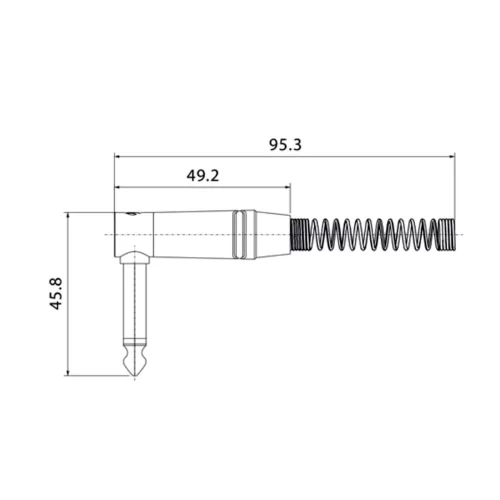 Roxtone RJ2RPP-NG Разъем Jack 1/4'' (6,3 мм) моно угловой