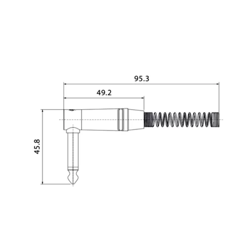 Roxtone RJ2RPP-NN Разъем Jack 1/4'' (6,3 мм) моно угловой