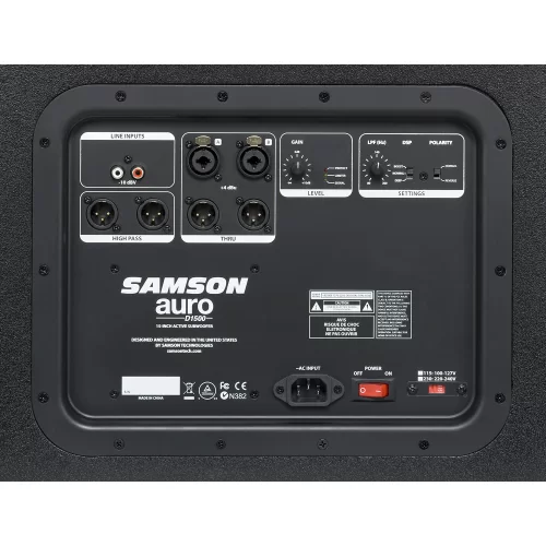 Samson Auro D1500 Активный сабвуфер, 1000 Вт., 15 дюймов